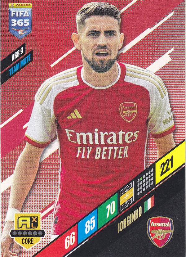 Jorginho / Arsenal London / Panini Fifa 365 Jahr 2024 / Team Mate / Nr. ARS 9
