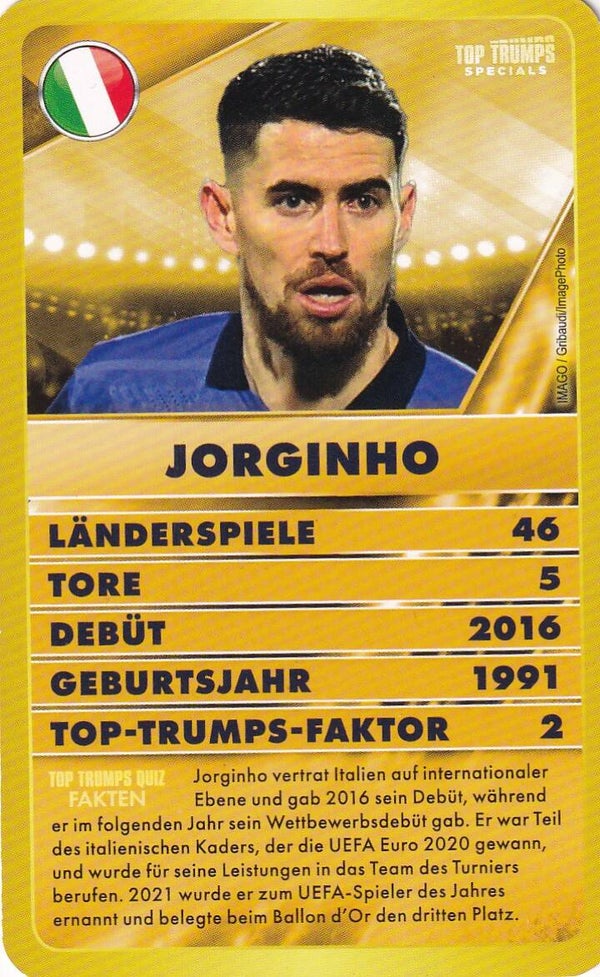 Jorginho - Italien - Top Trumps Specials - Welt Fussball Stars - Basis Karte