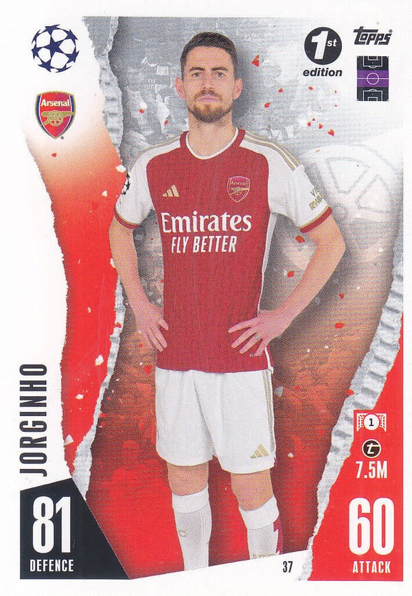 Jorginho / Arsenal London / Topps Champions League 2023 / Basis Karte / Nr. 37