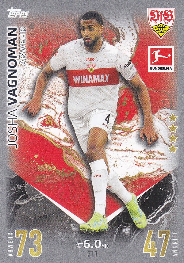 Josha Vagnoman / VFB Stuttgart / Topps Match Attax 2023 /Basis Karte / Nr.311