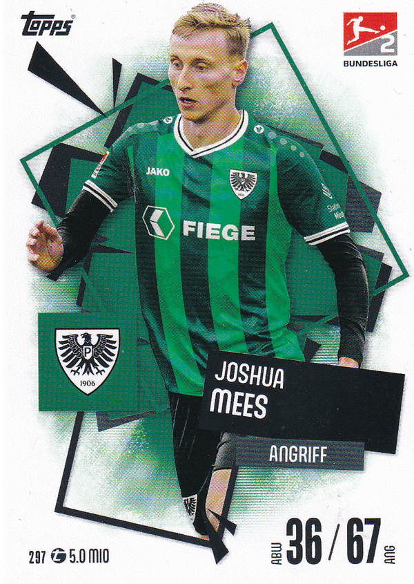 Joshua Mees - SC Preussen Münster - Topps Match Attax 2025 - Basis Karte - Nr. 297