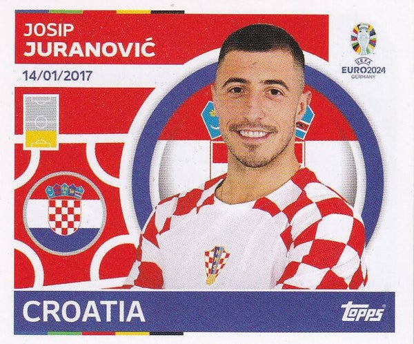 Josip Juranovic / Kroatien / Topps EM 2024 / Basis Bild / Nr. CRO 11