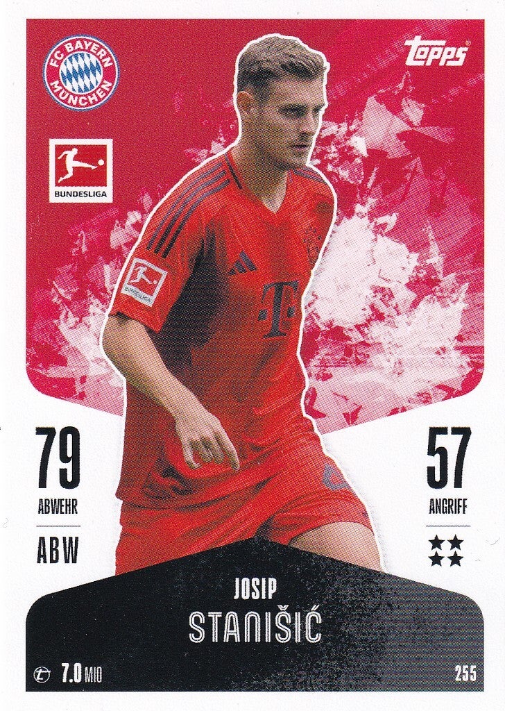 Josip Stanisic - FC Bayern München - Topps Match Attax 2024 - Basis Karte - Nr. 255