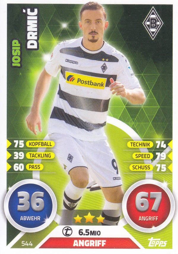 Josip Drmic - Borussia Mönchengladbach - Topps Match Attax 2016 - Basis Karte - Nr. 544