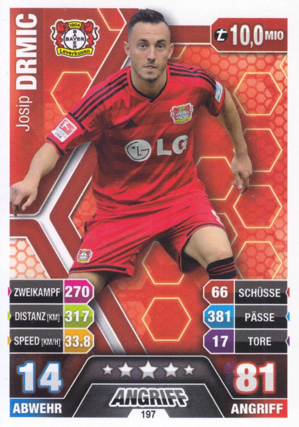 Josip Drmic / Bayer Leverkusen / Topps Match Attax 2014 / Basis Karte / Nr.197