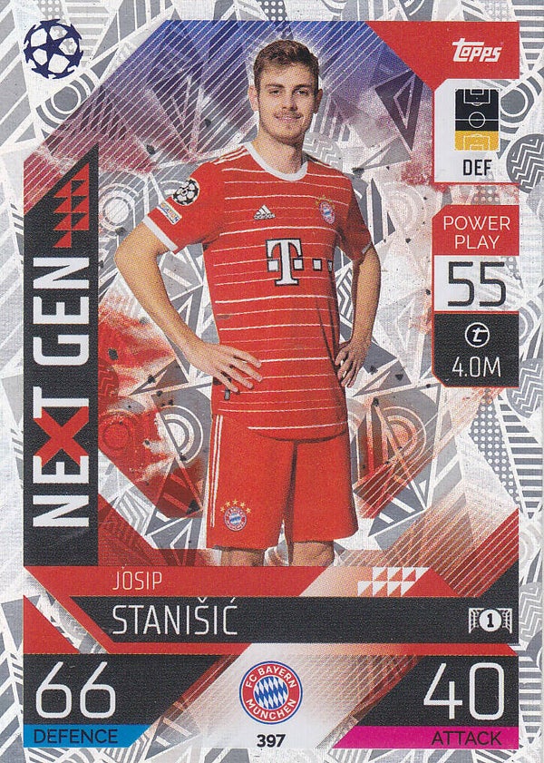 Josip Stanisic / FC Bayern München / Topps Champions League 2022 / Next Gen / Nr. 397