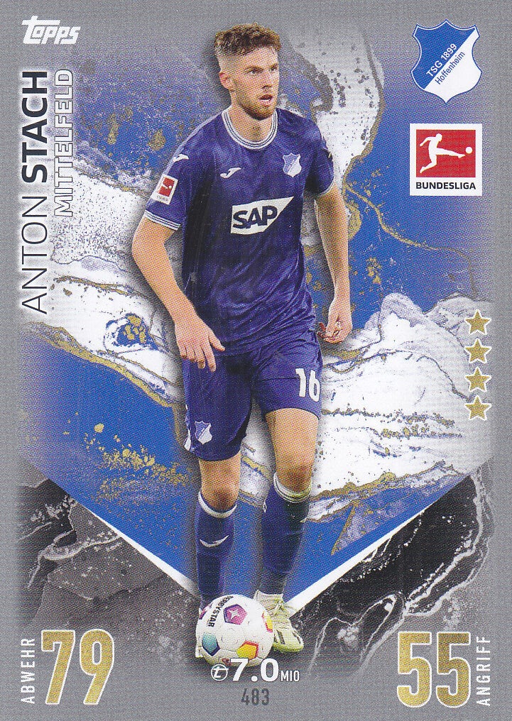 Anton Stach / TSG 1899 Hoffenheim / Topps Match Attax Extra 2023 / Basis Karte / Nr.483