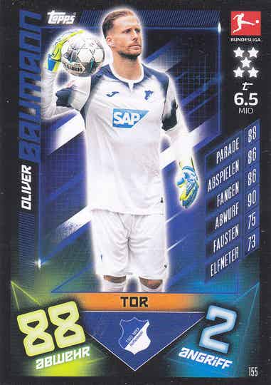 Oliver Baumann / TSG Hoffenheim / Topps Match Attax 2019 / Basis Karte / Nr. 155