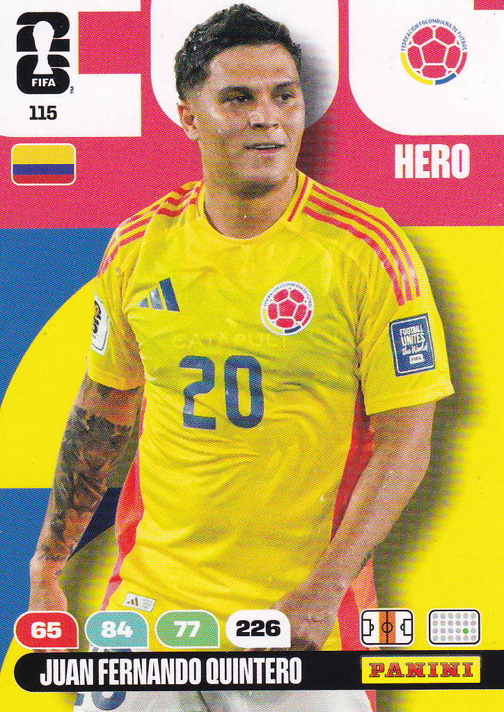 Juan Fernando Quintero - Kolumbien - Panini WM 2026 - Hero - Nr. 115