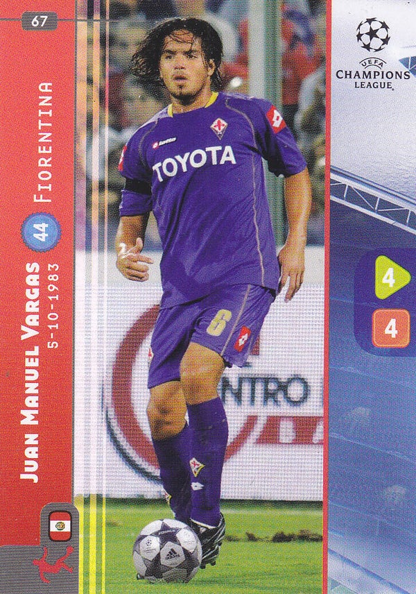 Juan Manuel Vargas / AC Florenz / Panini Champions League 2008 / Basis Karte / Nr.67