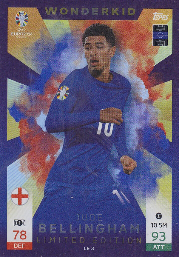 Jude Bellingham / England / Topps EM 2024 / Wonderkid / limited Edition / Nr. LE 3