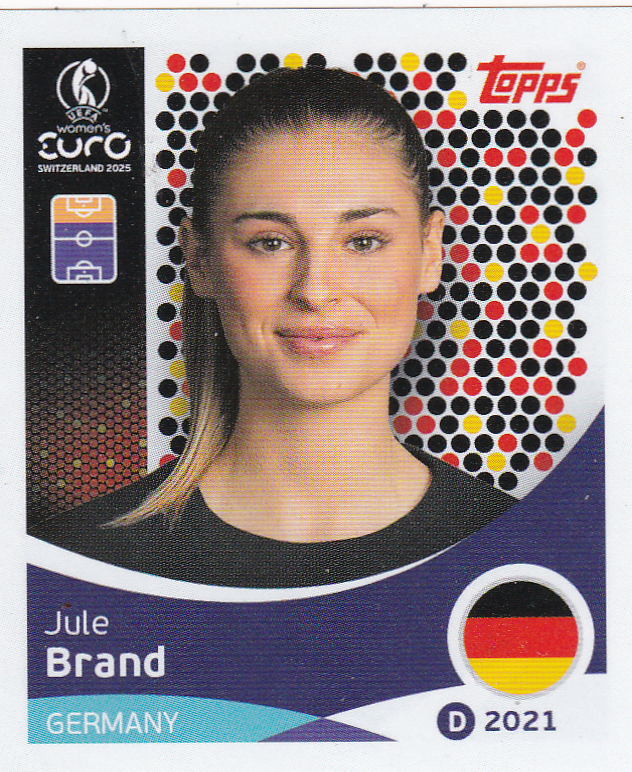Jule Brand - Deutschland - Topps Frauen EM 2025 - Basis Bild - Nr. 187
