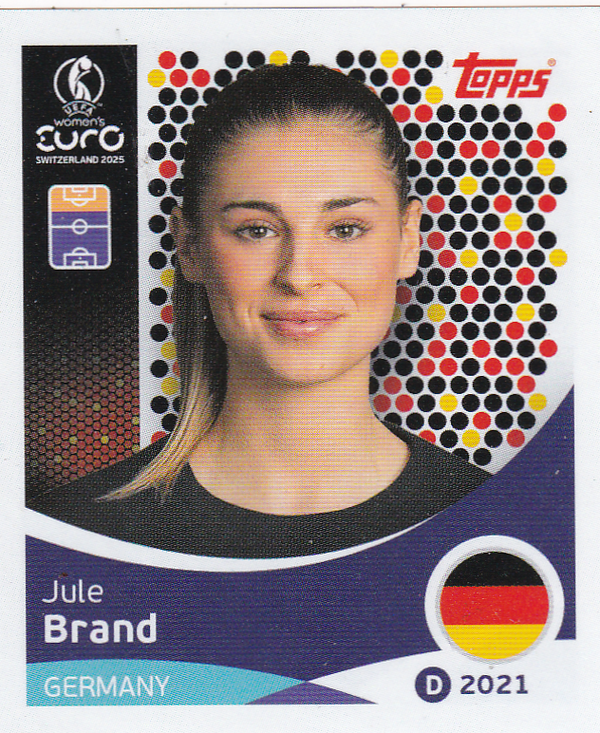 Jule Brand - Deutschland - Topps Frauen EM 2025 - Basis Bild - Nr. 187