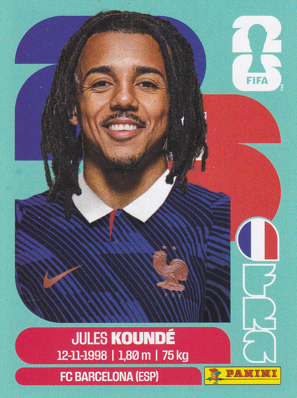 Jules Kounde - Frankreich - Panini WM 2026 - Basis Bild - FRA5