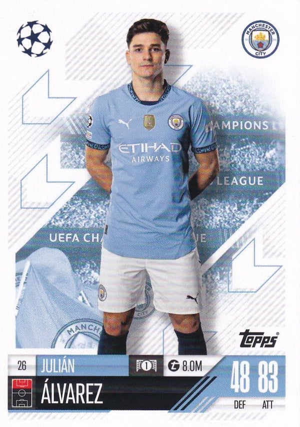 Julian Alvarez - Manchester City - Topps Champions League 2024 - Basis Karte - Nr. 26