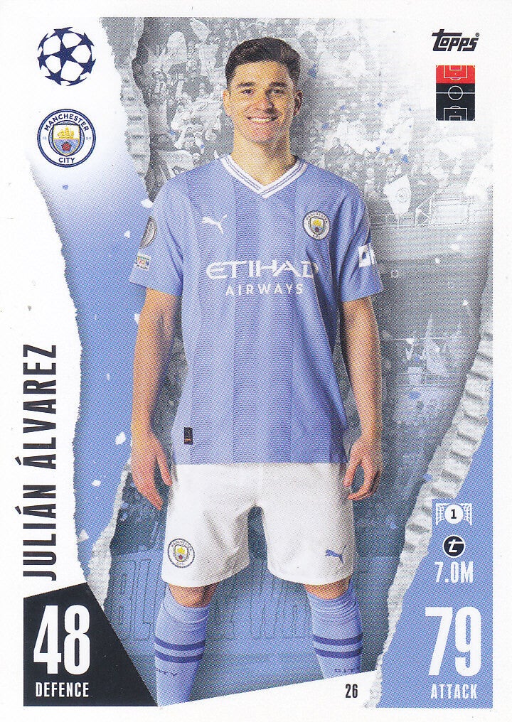 Julian Alvarez / Manchester City / Topps Champions League 2023 / Basis Karte / Nr. 26