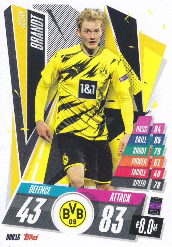 Julian Brandt / Borussia Dortmund / Topps Champions League 2020 / Basis Karte / Nr. DOR 16