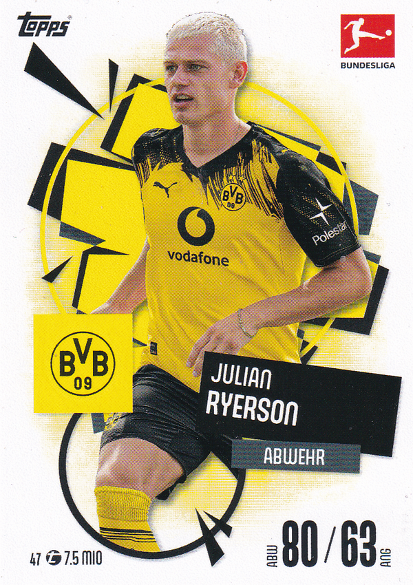 Julian Ryerson - Borussia Dortmund - Topps Match Attax 2025 - Basis Karte - Nr. 47
