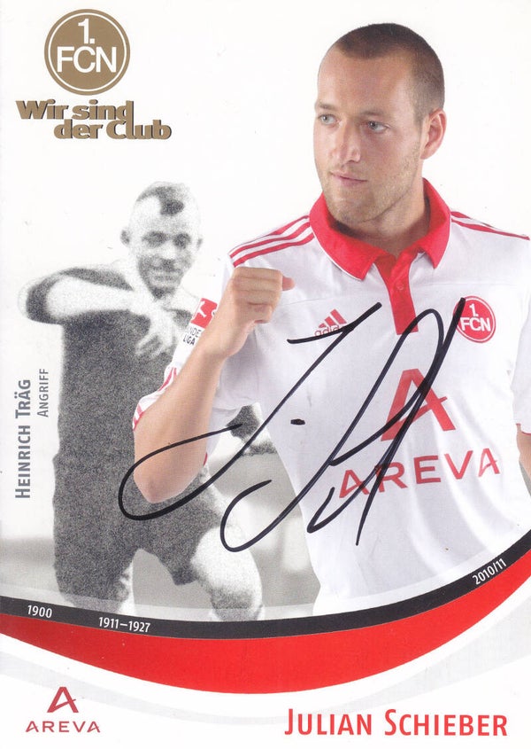 Julian Schieber - 1.FC Nürnberg - Autogrammkarte 2010