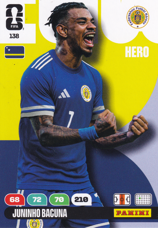 Juninho Bacuna - Curacao - Panini WM 2026 - Hero - Nr. 138