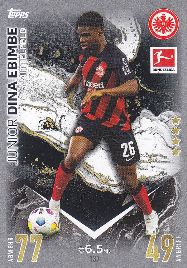 Junior Dina Ebimbe / Eintracht Frankfurt / Topps Match Attax 2023 / Basis Karte / Nr.137
