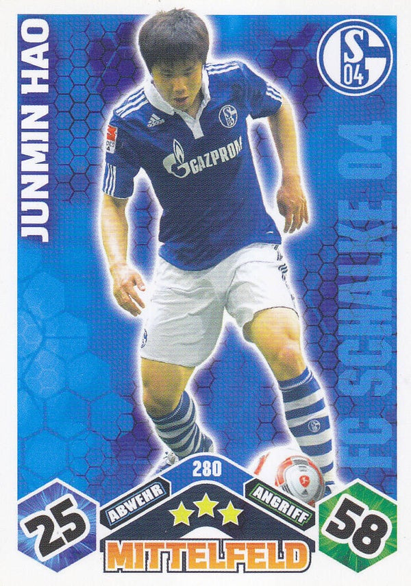 Junmin Hao / FC Schalke 04 / Topps Match Attax 2010 / Basis Karte / Nr. 280