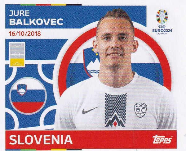 Jure Balkovec / Slovenien / Topps EM 2024 / Basis Bild / Nr. SVN 5