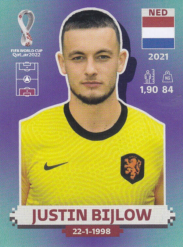 Justin Bijlow / Holland / Panini WM 2022 / Basis Bild / Nr. NED3