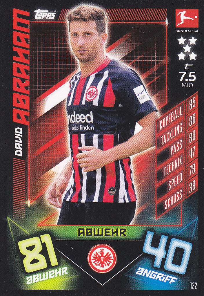 David Abraham Eintracht Frankfurt Basis Karte Nr.122