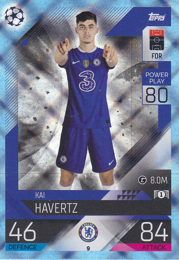 Kai Havertz / FC Chelsea / Topps Champions League 2022 / Parallel Karte Blau / Nr.9