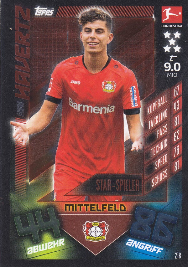 Kai Havertz - Bayer Leverkusen - Topps Match Attax 2019 - Basis Karte - Nr. 218