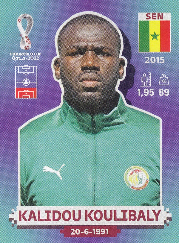 Kalidou Koulibaly / Senegal / Panini WM 2022 / Basis Bild / Nr. SEN8