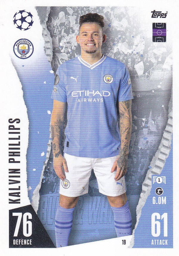 Kalvin Phillips - Manchester City - Topps Champions League 2023 - Basis Karte - Nr. 19