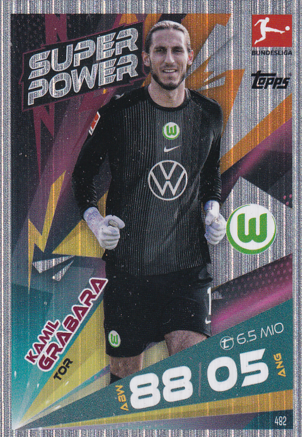 Kamil Grabara - VFL Wolfsburg - Topps Match Attax 2025 - Super Power - Nr. 482