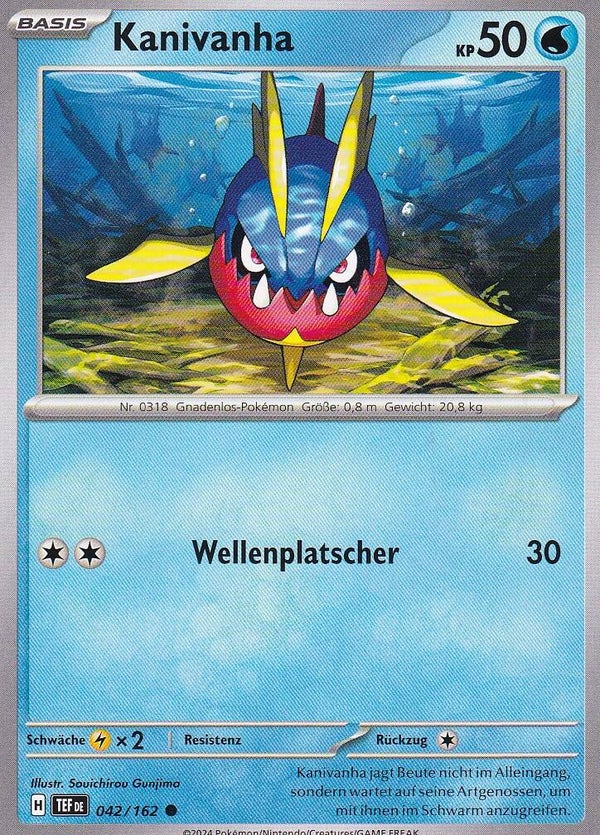 Kanivanha / Pokemon / Gewalten der Zeit 2024 / Basis Karte / Nr. 042/162