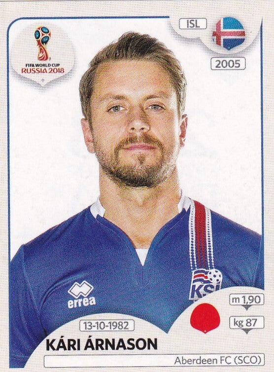 Kari Arnason / Island / Panini WM 2018 / Basis Bild / Nr. 297