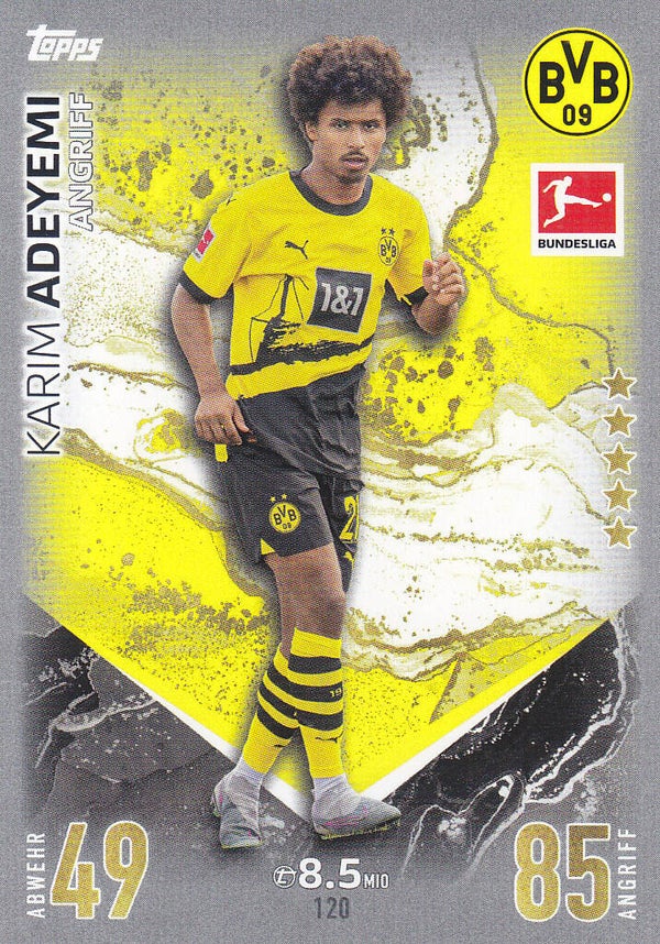 Karim Adeyemi / Borussia Dortmund / Topps Match Attax 2023 / Basis Karte / Nr.120