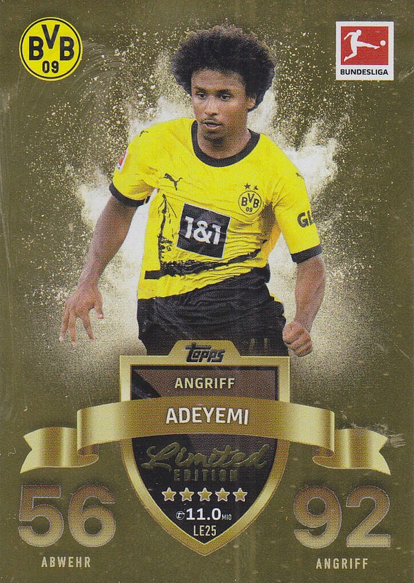 Karim Adeyemi / Borussia Dortmund / Topps Match Attax Extra 2023 / limited Edition / Nr. LE25