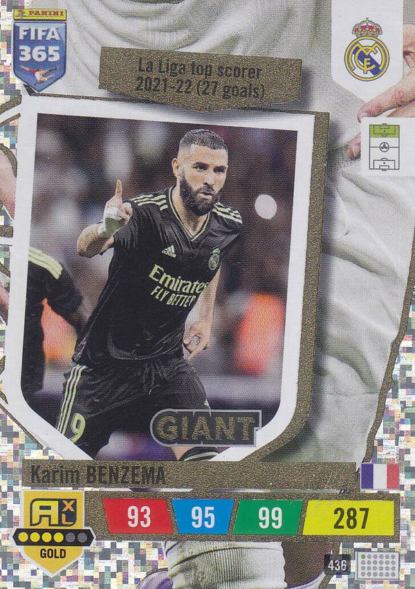 Karim Benzema / Real Madrid / Panini Fifa 365 Jahr 2023 / Giant Top Scorer / Nr. 436