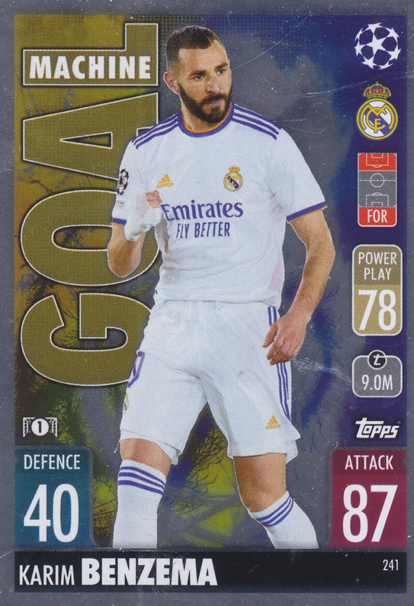 Karim Benzema / Real Madrid / Topps Match Attax 2021 / Goal Machine / Nr.241