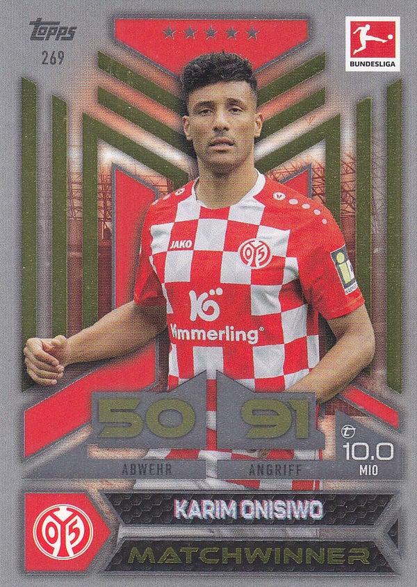 Karim Onisiwo / 1.FSV Mainz 05 / Topps Match Attax 2023 / Matchwinner / Nr.269
