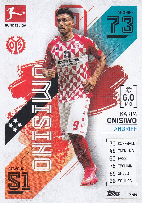 Karim Onisiwo / 1.FSV Mainz 05 / Topps Match Attax 2021 / Basis Karte / Nr.266