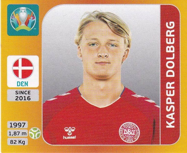 Kasper Dolberg / Dänemark / Panini EM 2020 / Basis Bild / Nr. 172