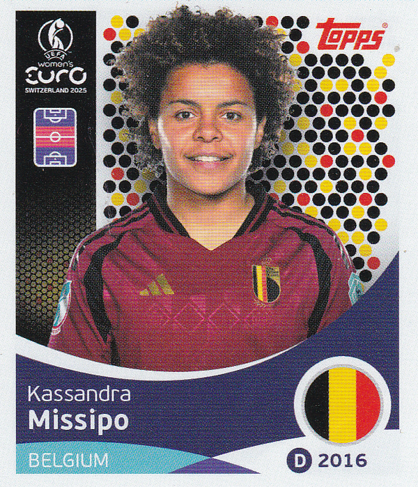 Kassandra Missipo - Belgien - Topps Frauen EM 2025 - Basis Bild - Nr. 136