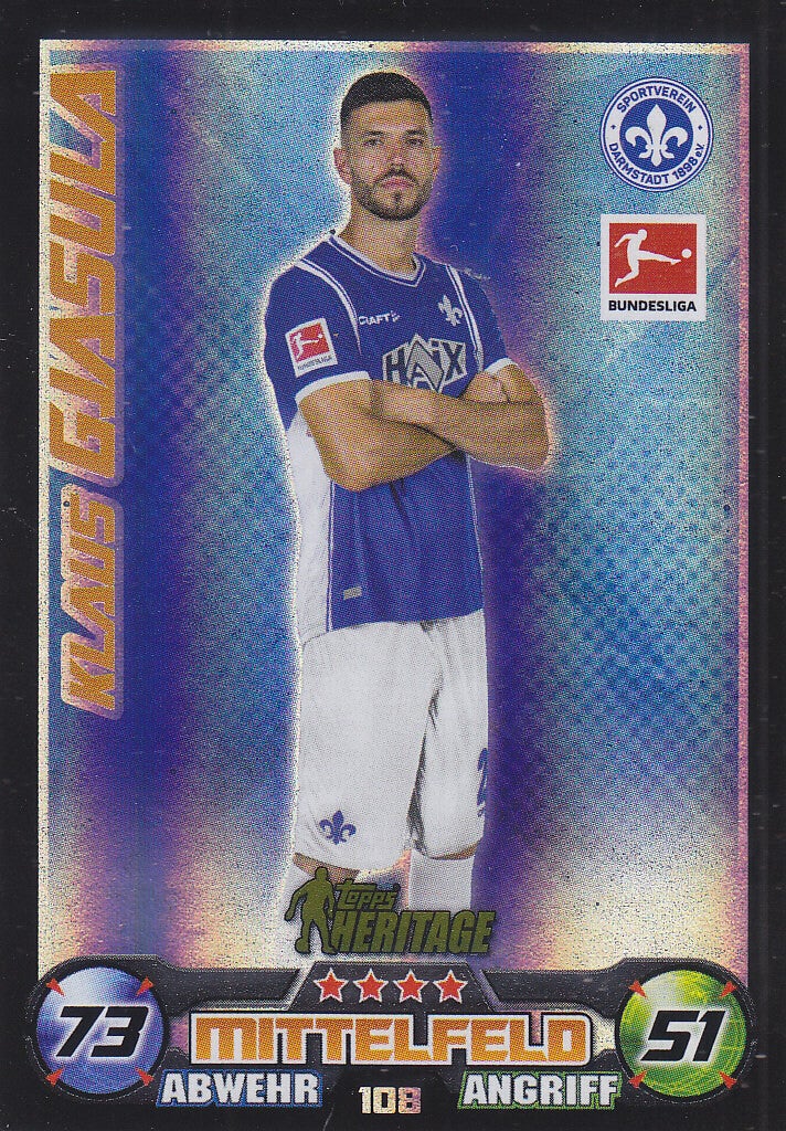 Klaus Gjasula / Darmstadt 98 / Topps Match Attax 2023 / Heritage / Nr.108