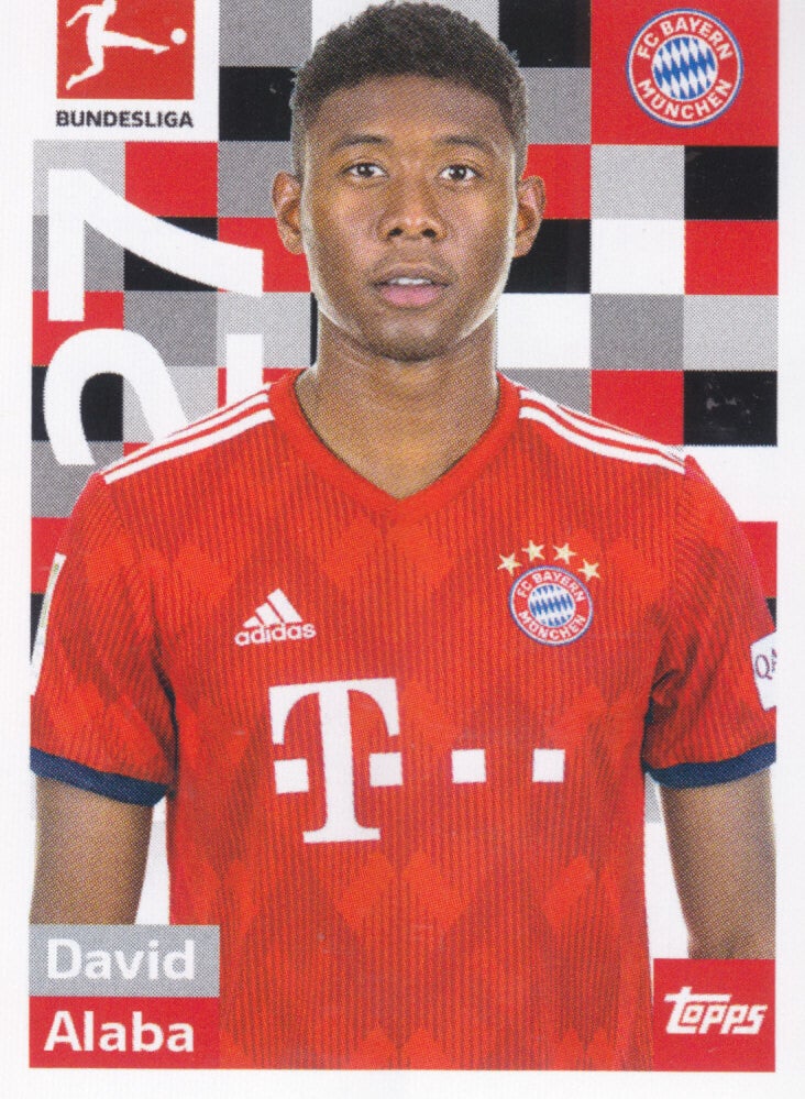 David Alaba / FC Bayern München / Topps Bundesliga 2018 / Basis Bild / Nr.201