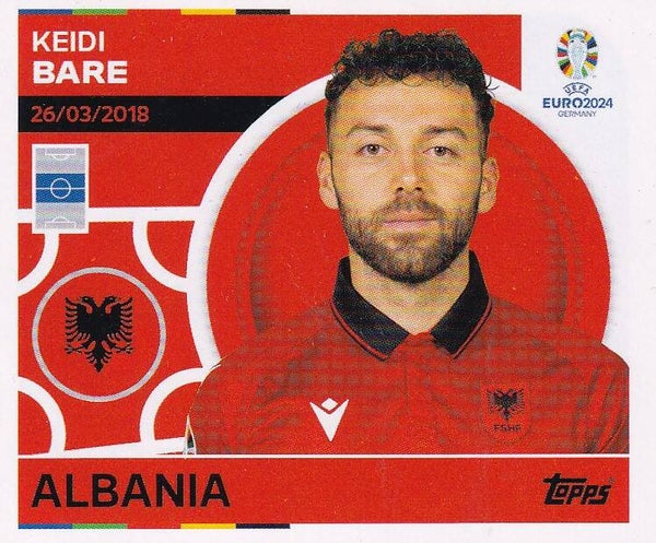 Keidi Bare / Albanien / Topps EM 2024 / Basis Bild / Nr. ALB 10