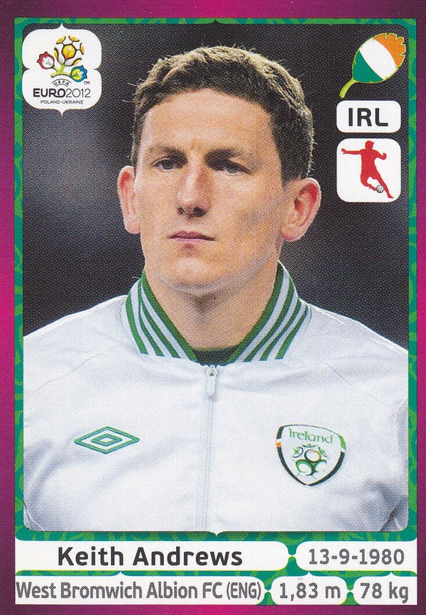 Keith Andrews / Irland / Panini EM 2012 / Basis Bild / Nr. 356