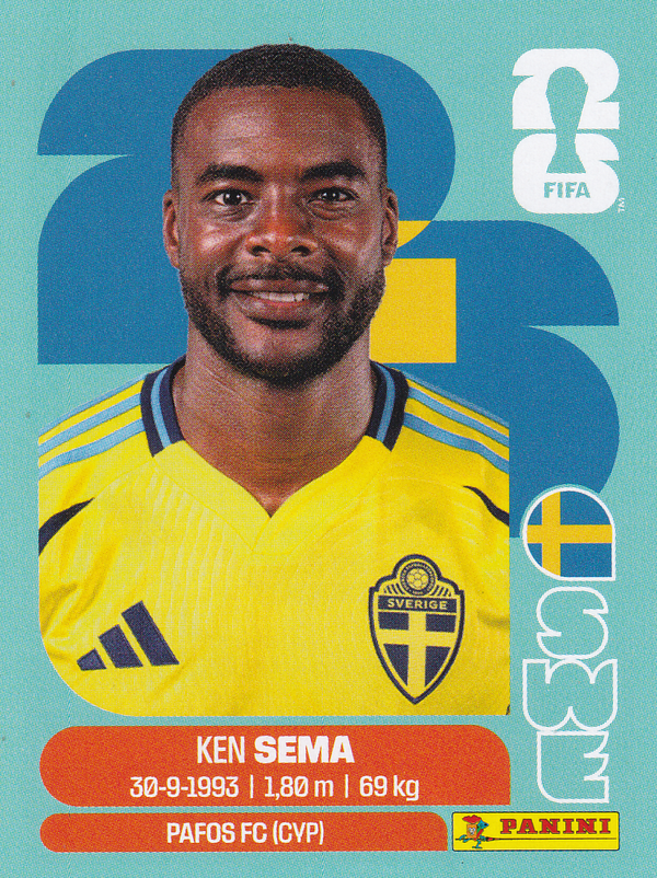 Ken Sema - Schweden - Panini WM 2026 - Basis Bild - SWE15