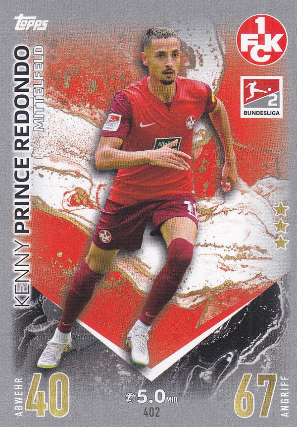 Kenny Prince Redondo / 1.FC Kaiserslautern / Topps Match Attax 2023 / Basis Karte / Nr. 402